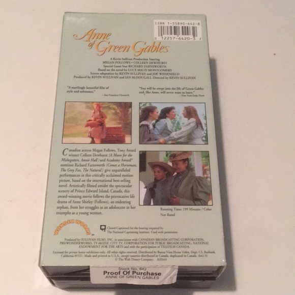 Anne of Green Gables VHS Tape - Picture 2 of 3